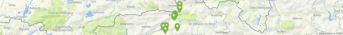Kartenansicht für Apotheken-Notdienste in der Nähe von Kufstein (Kufstein, Tirol)